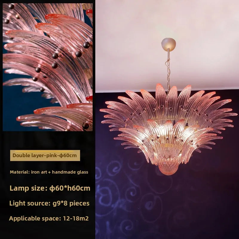 Glass chandelier, 39.4 in across, in the clear lucency finish