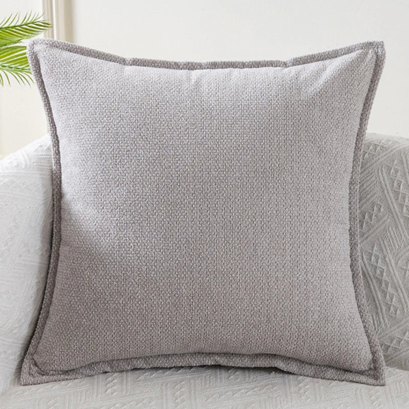 Solid Fabric Throw Pillow Cover — styling detail