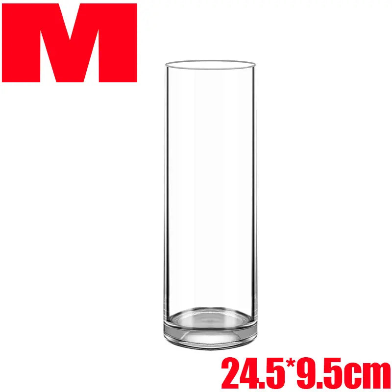 Durable acrylic flower vase on contemporary home table