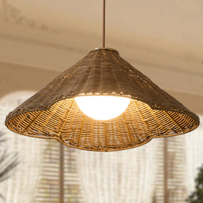 19in Wicker Pendant Light