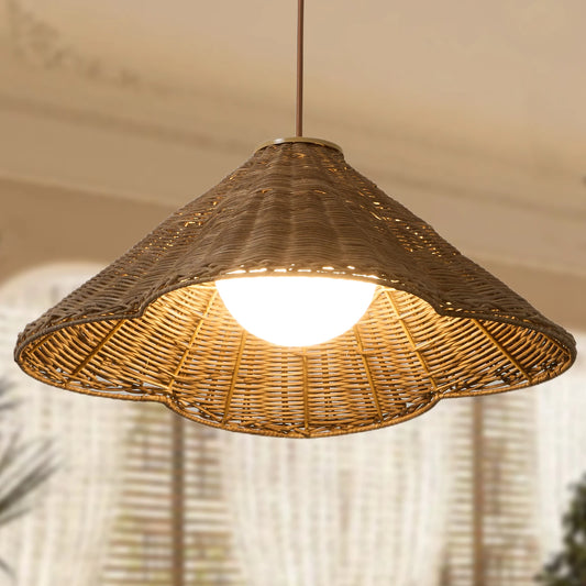 19in Wicker Pendant Light