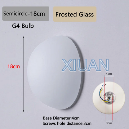 French Bauhaus Glass Ball Wall Sconce