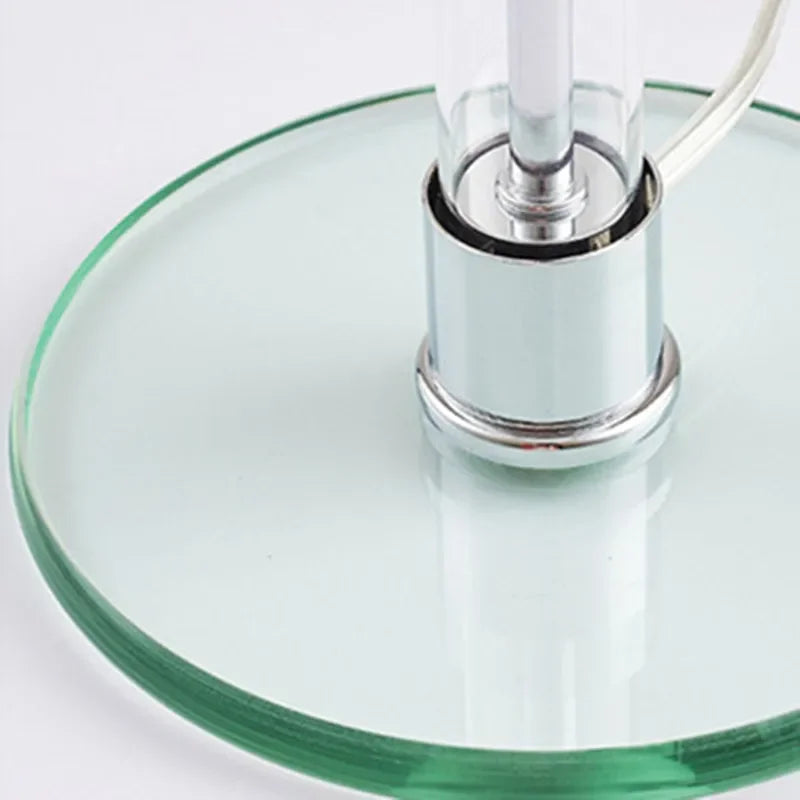 Nordic Bauhaus lamp on living room side table soft ambient glow