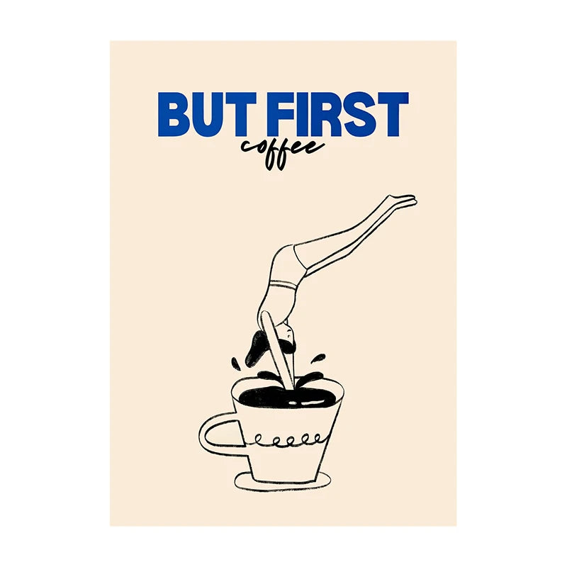 Coffee Diver Trendy Canvas Wall Art Print