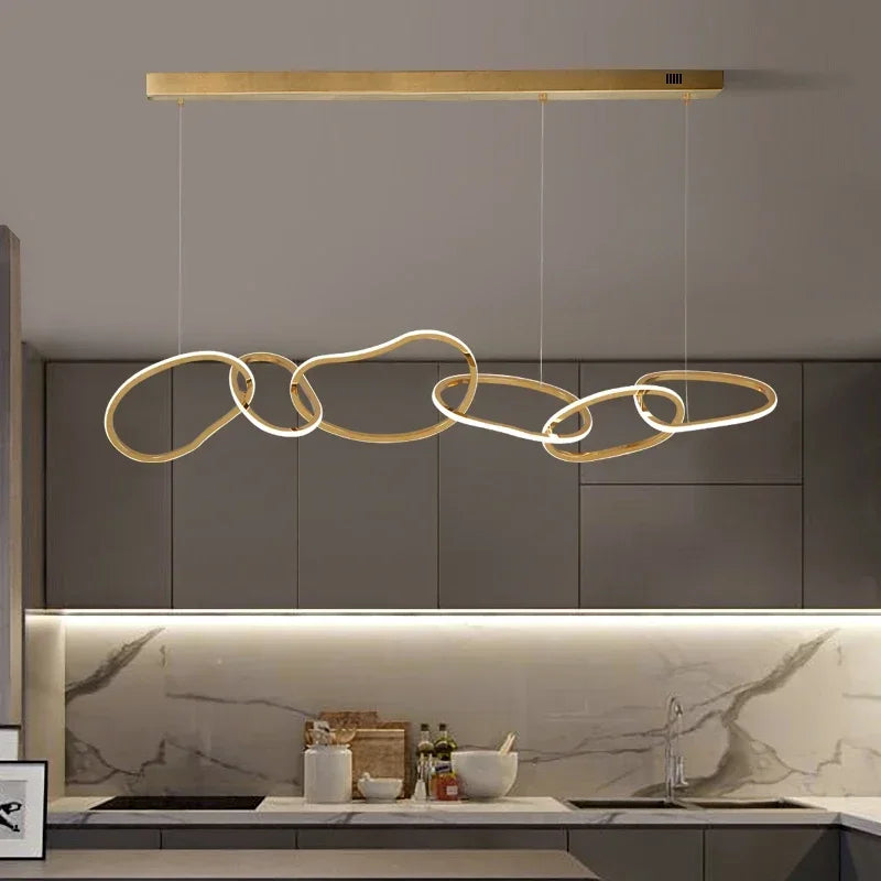Three light circle chandelier measuring 80 by 27 centimetres