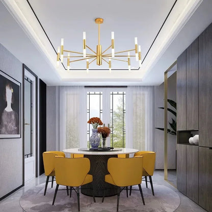 Twenty head blooming chandelier with iron finished plated metal arms