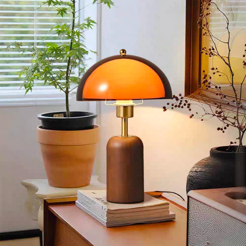 Japanese table lamp changeable colour mode in living room setting