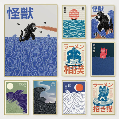 Japanese contemporary tokyo street art canvas print — primary product view