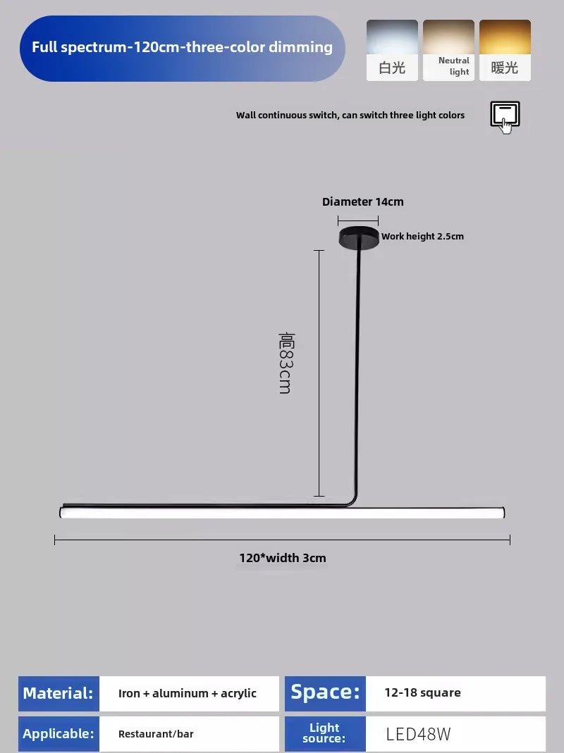 Aluminum Line Tube Pendant Light