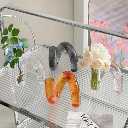 Irregular shaped glass vase Nordic dining room centrepiece