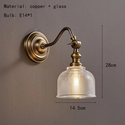 Antique Copper Clear Glass Wall Sconce