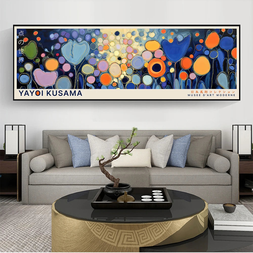 Yayoi Kusama Floral Landscape Tall Canvas Wall Art