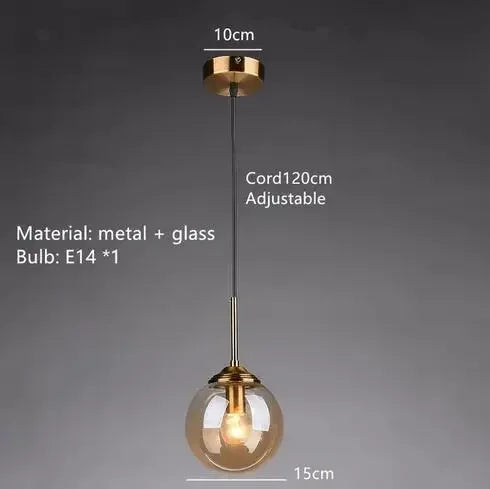 Contemporary glass bubble chandelier with amber globes and a semi flush mount