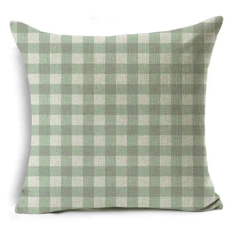 Green Floral Print Pillow Cover