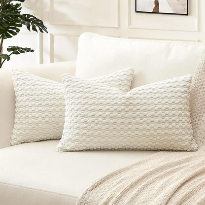 Rust Corduroy Lumbar Pillow Cover — styling detail