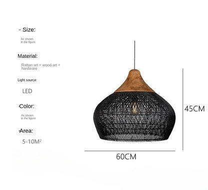 Wabi Sabi Rattan Pendant