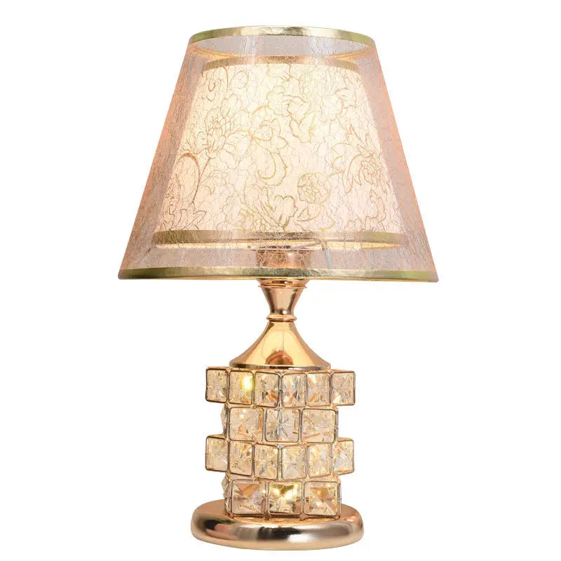 Crystal diamond lamp switched on prismatic light reflection view