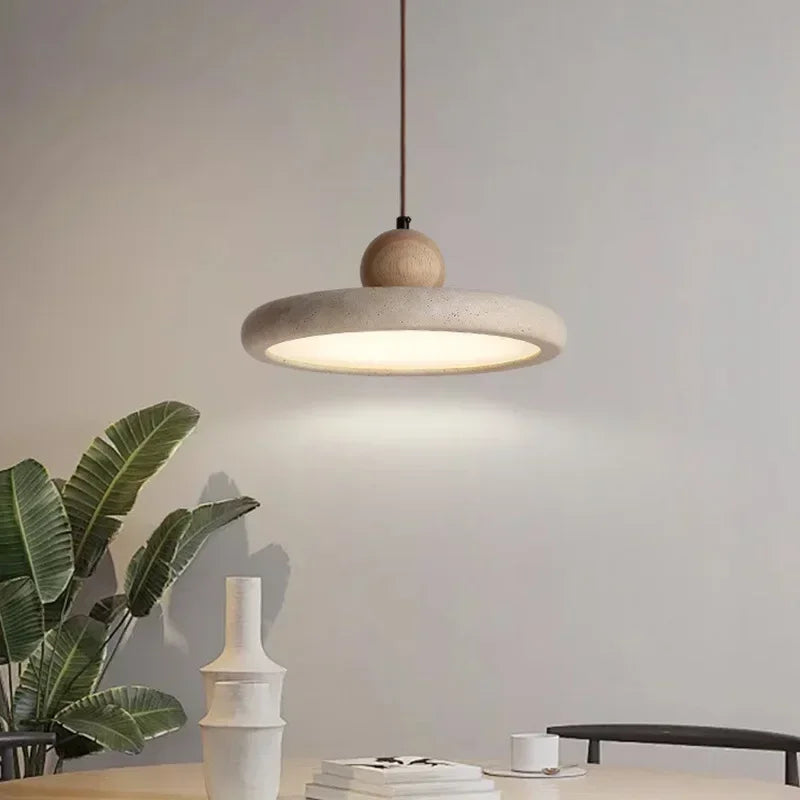 Travertine chandelier at 40 centimetres diameter with LED included