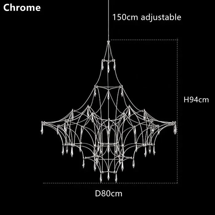 Silver crystal chandelier at 28.7 in across, non dimmable LED fitting