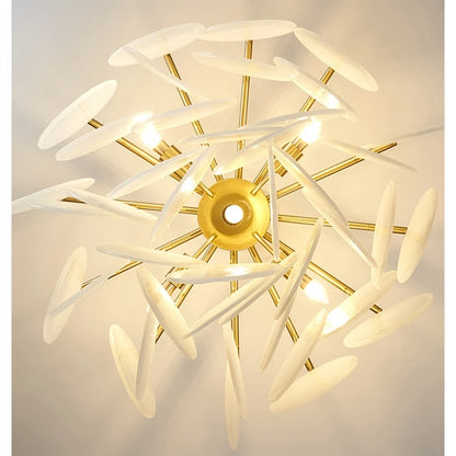Glass globe cluster chandelier with E14 sockets, semi-flush mounted