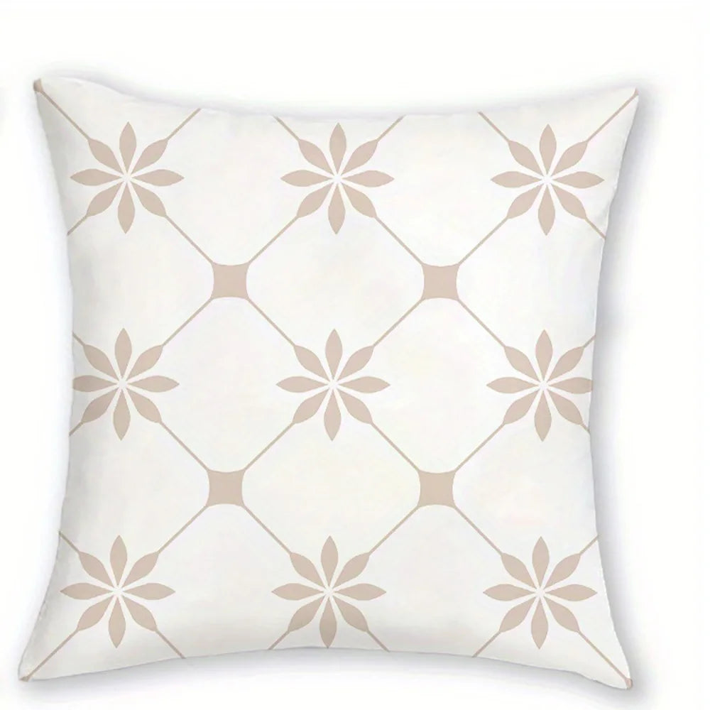 Floral Print Plush Throw Pillow Cover — styling detail