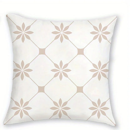 Floral Print Plush Throw Pillow Cover — styling detail