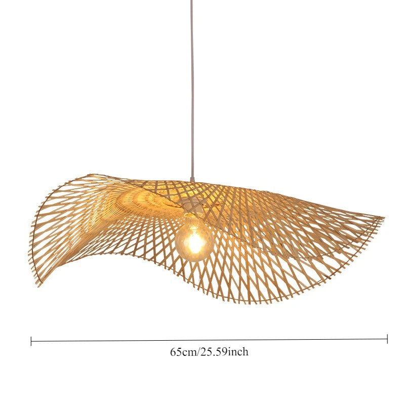 Bamboo Rattan Boho Pendant Light
