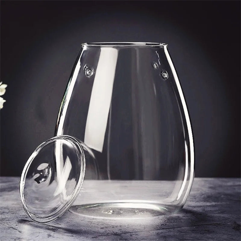 Desktop glass sealed terrarium bottle with bonsai and moss landscape
