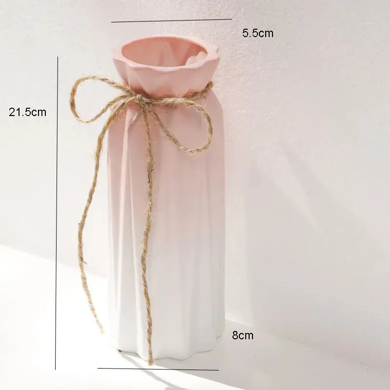 Nordic pink plastic flower vase living room modern décor