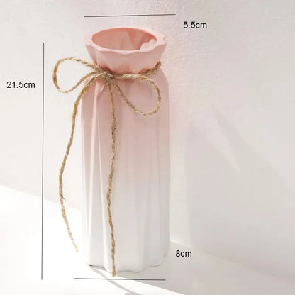Nordic pink plastic flower vase living room modern décor