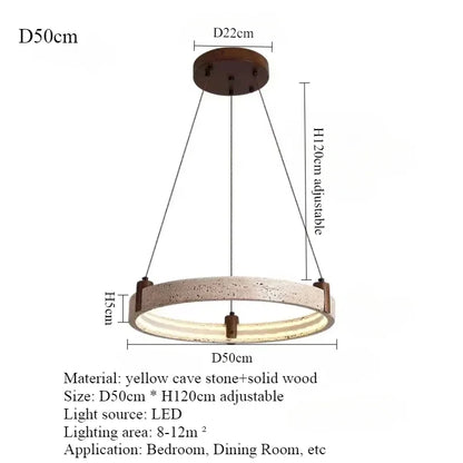 Travertine Ring LED Pendant Light