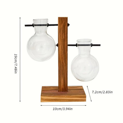 Vintage glass water planter in warm brown tone for living room accent