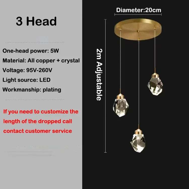 Crystal chandelier with 4000K natural white light and iron frame finish