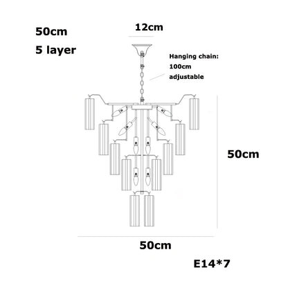 Glass chandelier in the 23.6 in size with natural light and assembly required
