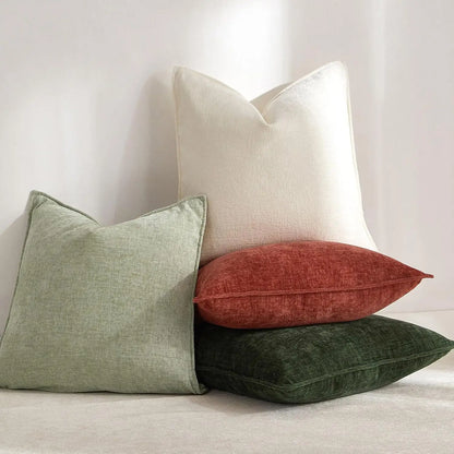 Solid Chenille Throw Pillow Cover