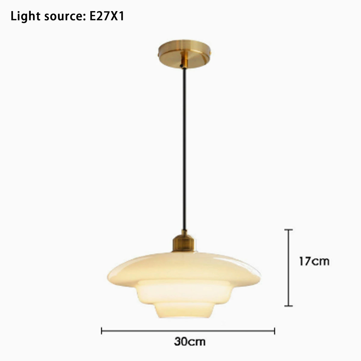 Milk Glass Brass Pendant Light