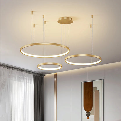 Single 40 centimetre acrylic ring chandelier with dimmable LED included
