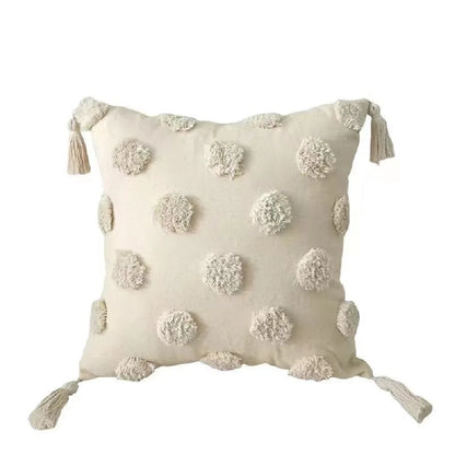 Bohemian Embroidered Tassel Pillow Cover — styling detail