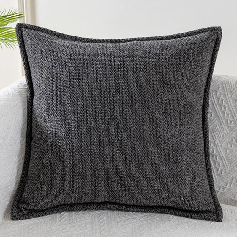 Solid Fabric Throw Pillow Cover — styling detail