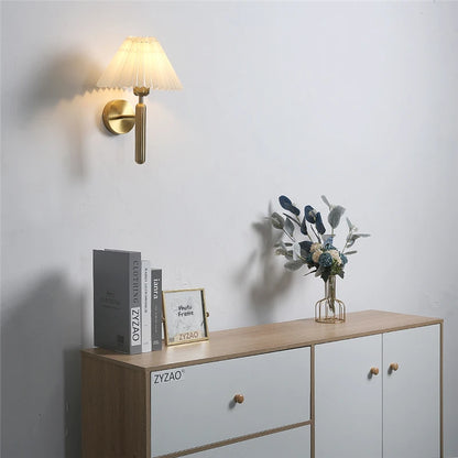 wall sconce, close-up of shade and hardware detail
