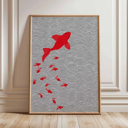 Japanese Koi Fish Zen Pond Canvas Wall Art