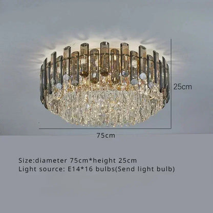 Oval crystal pendant chandelier at 37.4 in (95 cm) in length