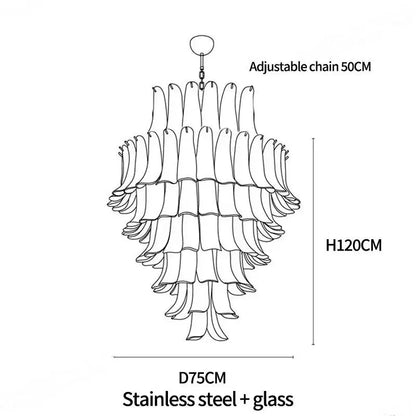 Murano style glass chandelier with push button switch and 90 to 260V wiring