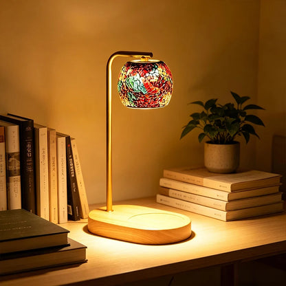 Glass Table Lamp USB Powered Three-color Lights Desk Lamp Dimmable Brightness Night Light Bedside Lamp for Bedroom Home