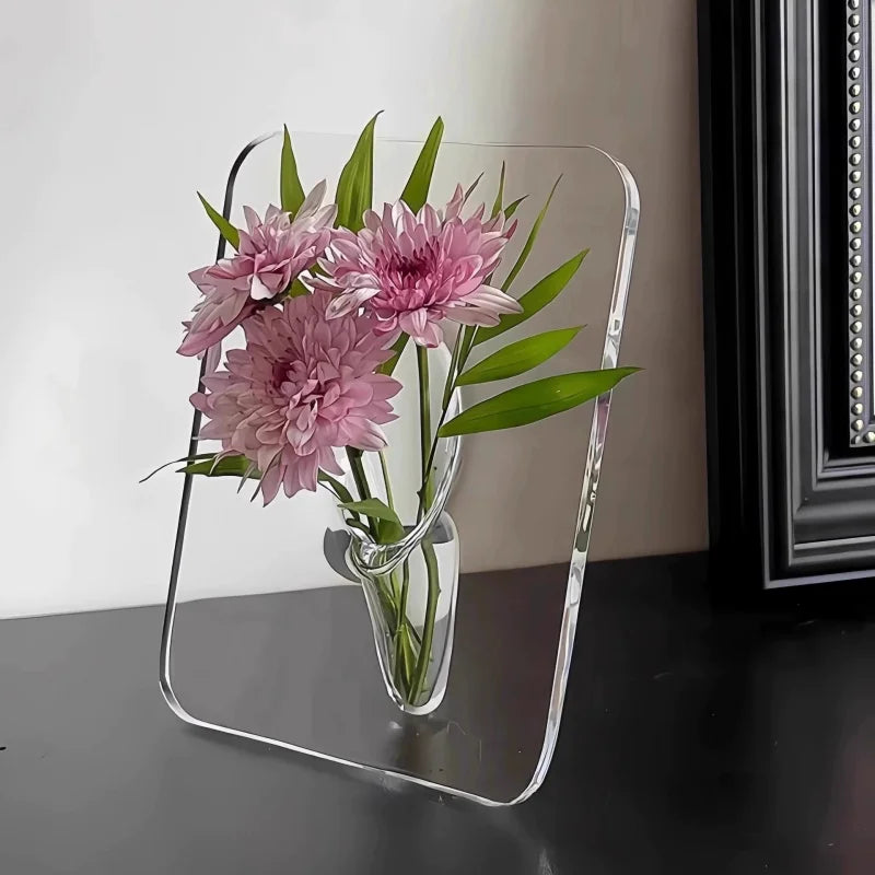Photo frame acrylic hydroponic vase for entryway living room