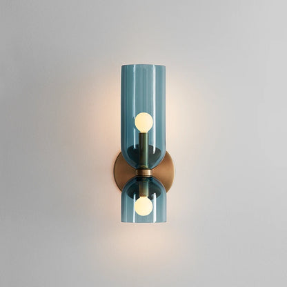 glass wall sconce, side profile showing mounting depth