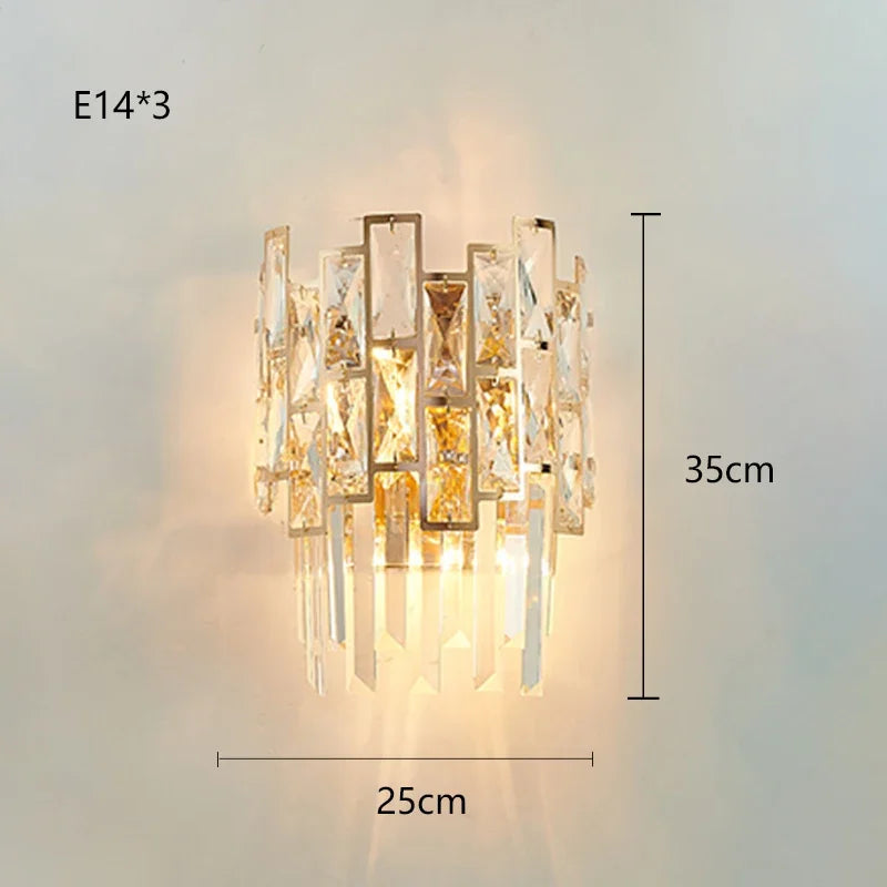 Three color dimmable crystal chandelier in a gold plated finish