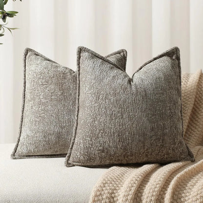 Solid Chenille Throw Pillow Cover — styling detail