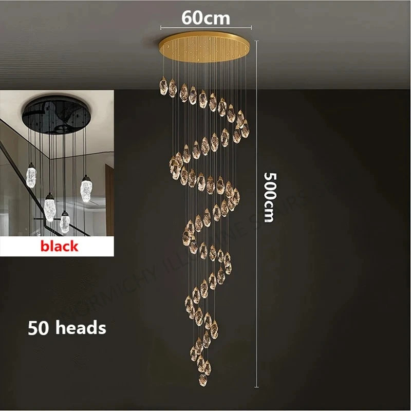 Forty head crystal chandelier, 23.6 in chassis, with a 157.5 in drop