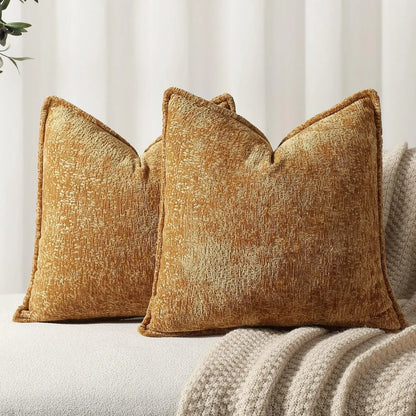 Solid Chenille Throw Pillow Cover — styling detail